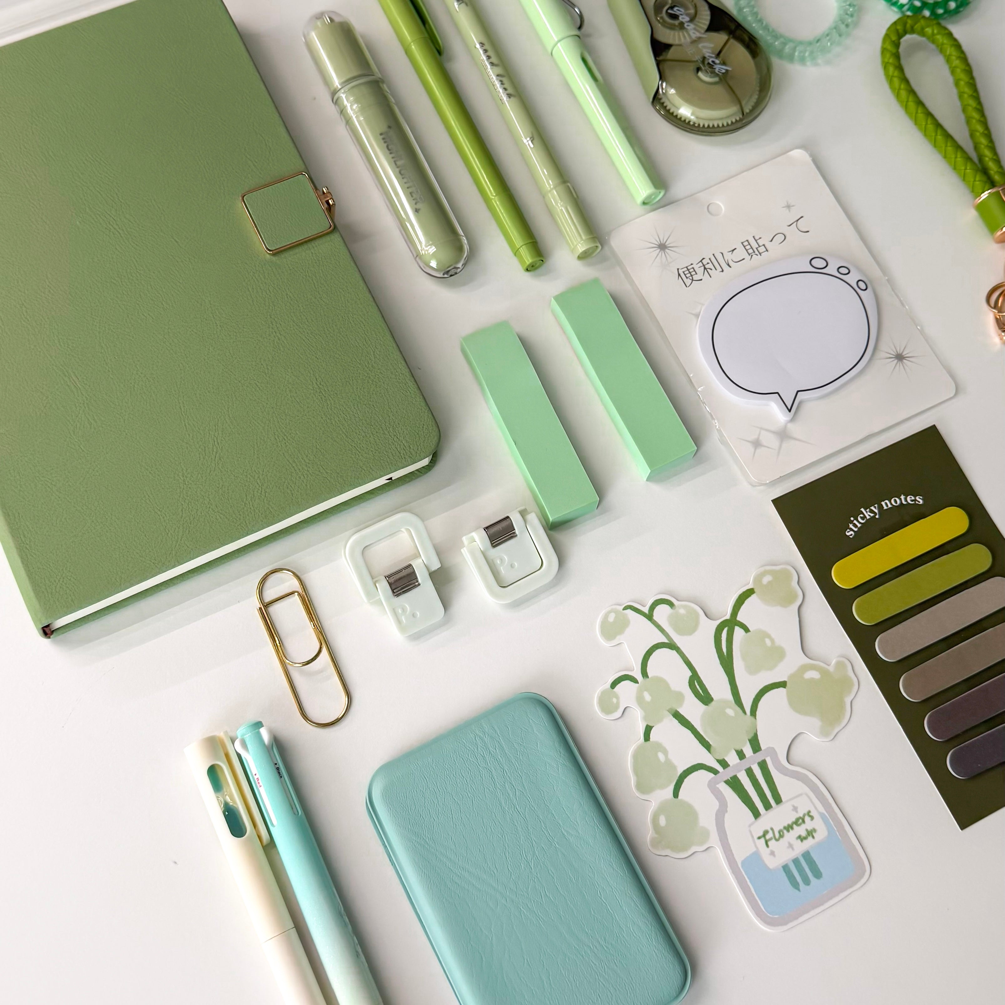 Soft Green Escape 💚 Green Stationery Gift Bundle Premium