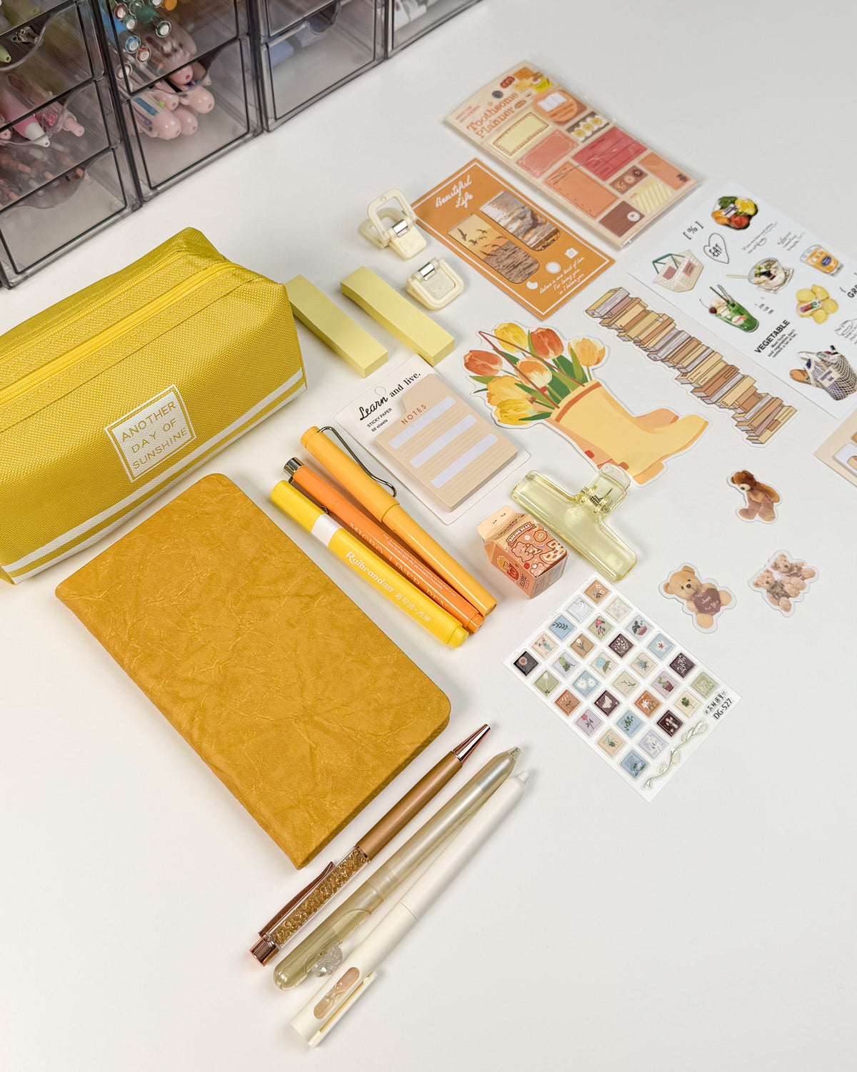 Yellow Stationery Gift Bundle – Cozy Essentials