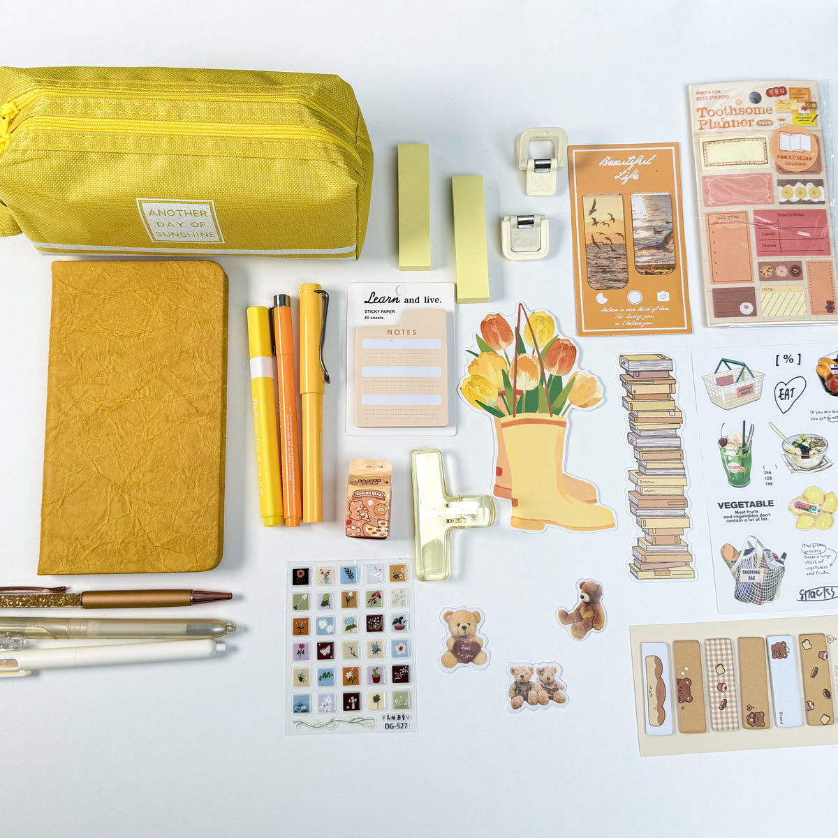 Yellow Stationery Gift Bundle – Cozy Essentials