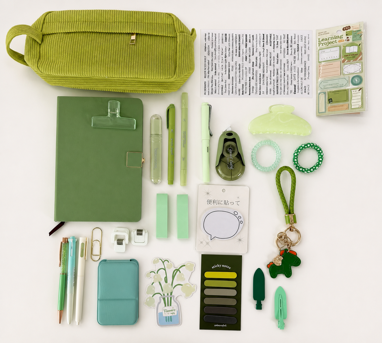 Soft Green Escape 💚 Green Stationery Gift Bundle Premium