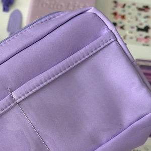 Close-up of the lavender pencil pouch included in the Essential Purple Stationery Bundle